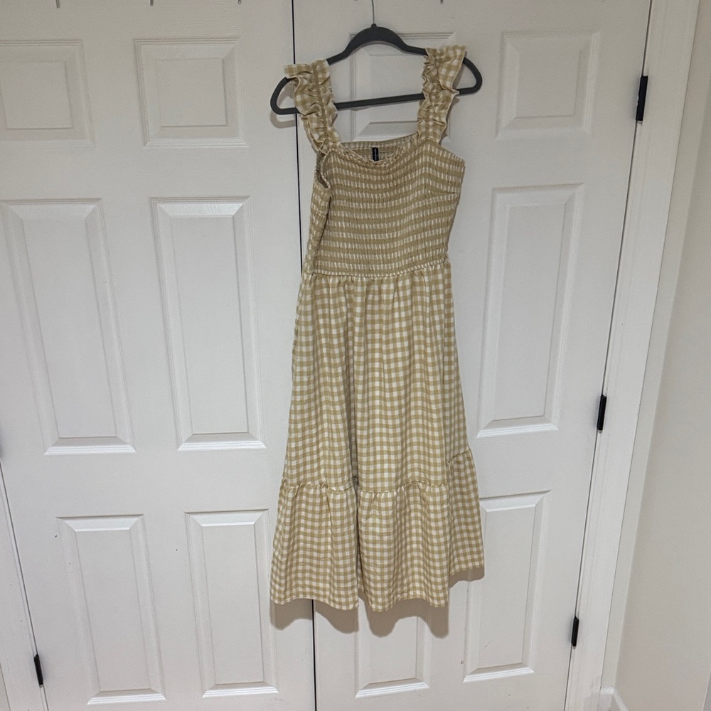 PrettyGarden Yellow Checkered Dress - Picture 2 of 10